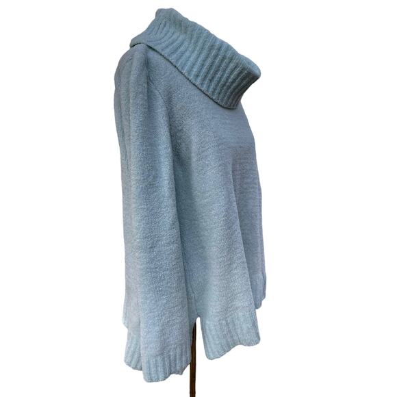 Vintage 2000s Teal Style & Co Size Medium Pastel Cowl Neck Sweater - Picture 2 of 4